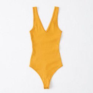 Abercrombie & Fitch Yellow Ribbed Bodysuit